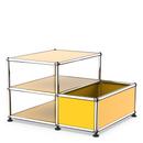 USM Haller side table with storage container, Golden yellow RAL 1004