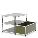 USM Haller side table with storage container, Olive green RAL 6003