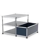 USM Haller side table with storage container, Steel blue RAL 5011