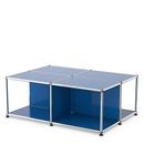 USM Haller coffee table with storage shelves, Gentian blue RAL 5010