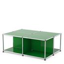 USM Haller coffee table with storage shelves, USM green