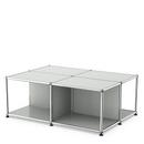 USM Haller coffee table with storage shelves, Light grey RAL 7035