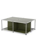 USM Haller coffee table with storage shelves, Olive green RAL 6003