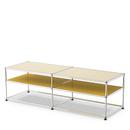 USM Haller side table Type I, Lacquered glass, Golden yellow RAL 1004