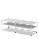 USM Haller side table Type I, Lacquered glass, Light grey RAL 7035