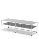 USM Haller side table Type I, Lacquered glass, Mid grey RAL 7005