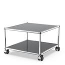 USM Haller side table with castors, Anthracite RAL 7016, Hard castors for carpets