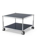 USM Haller side table with castors, Steel blue RAL 5011, Hard castors for carpets