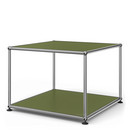 USM Haller Side Table 50, Both panels metal, Olive green RAL 6003