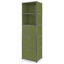 USM Haller Bookcase 50, With 3 drop-down doors, Olive green RAL 6003