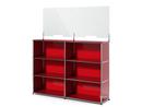 USM Haller Counter L with Security Screen, USM ruby red