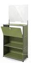 USM Haller Counter M with Security Screen and Hatch, Olive green RAL 6003, With feet