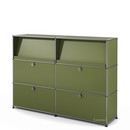 USM Haller Highboard L with Angled Shelves, Olive green RAL 6003