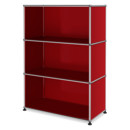 USM Haller Highboard M, Customisable, USM ruby red, Open, Open, Open