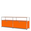 USM Haller Lowboard L with Extension, Customisable, Pure orange RAL 2004, With 2 drop-down doors, Without cable entry hole