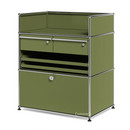 USM Haller Surgery Sideboard, Olive green RAL 6003, All compartments with a lock