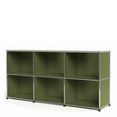 USM Haller Sideboard 50, Customisable, Olive green RAL 6003, Open, Open