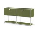 USM Haller Sideboard L with 2 Drop-down Doors, Lower Tier Structure, Olive green RAL 6003