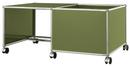 USM Haller Mobile Desk for Kids, Case right, Olive green RAL 6003