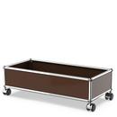 USM Haller box with castors, USM brown, Hard castors for carpets