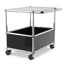 USM Haller bar table, With bars, Graphite black RAL 9011, Soft castors for hard floor surfaces