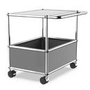 USM Haller bar table, With bars, Mid grey RAL 7005, Soft castors for hard floor surfaces