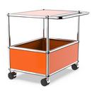 USM Haller bar table, With bars, Pure orange RAL 2004, Soft castors for hard floor surfaces