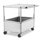 USM Haller bar table, With bars, USM matte silver, Hard castors for carpets