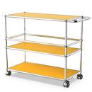 USM Haller Bar Trolley Type III, Golden yellow RAL 1004, Soft castors for hard floor surfaces