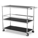 USM Haller Bar Trolley Type III, Graphite black RAL 9011, Hard castors for carpets