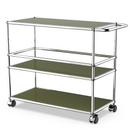 USM Haller Bar Trolley Type III, Olive green RAL 6003, Hard castors for carpets