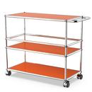 USM Haller Bar Trolley Type III, Pure orange RAL 2004, Soft castors for hard floor surfaces