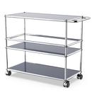 USM Haller Bar Trolley Type III, Steel blue RAL 5011, Hard castors for carpets