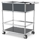 USM Haller bar trolley with divider, Anthracite RAL 7016, Hard castors for carpets