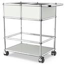 USM Haller bar trolley with divider, Light grey RAL 7035, Hard castors for carpets