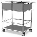 USM Haller bar trolley with divider, Mid grey RAL 7005, Soft castors for hard floor surfaces