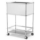 USM Haller Bar Sideboard Type II, USM matte silver, Soft castors for hard floor surfaces