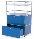 USM Haller bar highboard, Gentian blue RAL 5010, With drop-down door and extension door (incl. metal box insert)