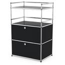 USM Haller bar highboard, Graphite black RAL 9011, With 2 drop-down doors