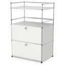 USM Haller bar highboard, Light grey RAL 7035, With 2 drop-down doors