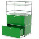 USM Haller bar highboard, USM green, With drop-down door and extension door (incl. metal box insert)