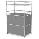 USM Haller bar highboard, Mid grey RAL 7005, With 2 drop-down doors