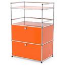 USM Haller bar highboard, Pure orange RAL 2004, With 2 drop-down doors