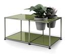 USM Haller Plant World Side Table, Olive green RAL 6003, Basalt