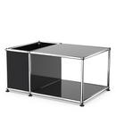 USM Haller side table with storage, Graphite black RAL 9011, 50 cm