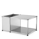 USM Haller side table with storage, USM matte silver, 50 cm