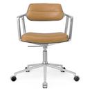 Swivel+ Chair, Polished, Wheeled based, Sand leather