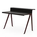 Courier Desk, Black oak, protective varnish, Powder-coated dark bordeaux