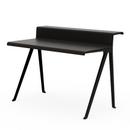 Courier Desk, Black oak, protective varnish, Powder-coated deep black