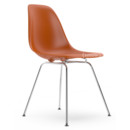 Eames Plastic Side Chair RE DSX, Rusty orange, Without upholstery, Without upholstery, Standard version - 43 cm, Chrome-plated